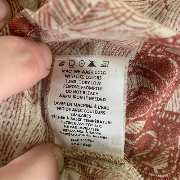 Y2K 100% cotton cap sleeve abstract pattern summer button down sz small Gramicci - Picture 10 of 12